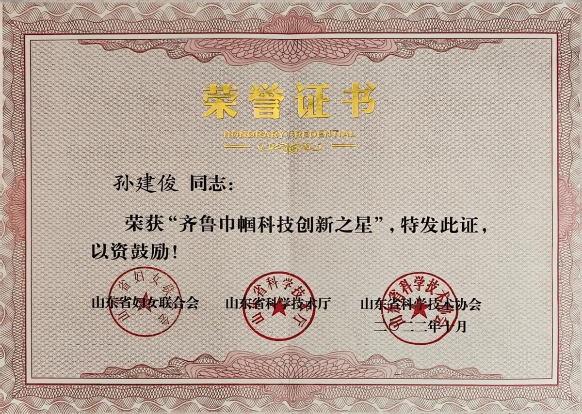 齐鲁巾帼创新科技之星-孙建俊